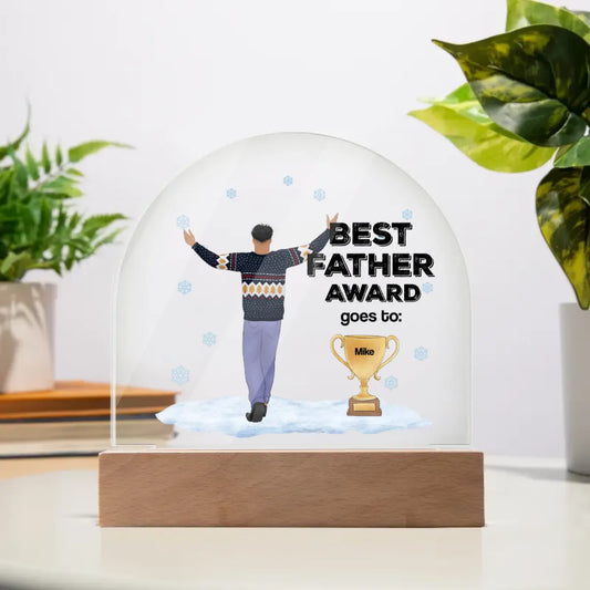 Personalized Gift For Dad | Custom Acrylic Dome Plaque | Best Father Award DA-10