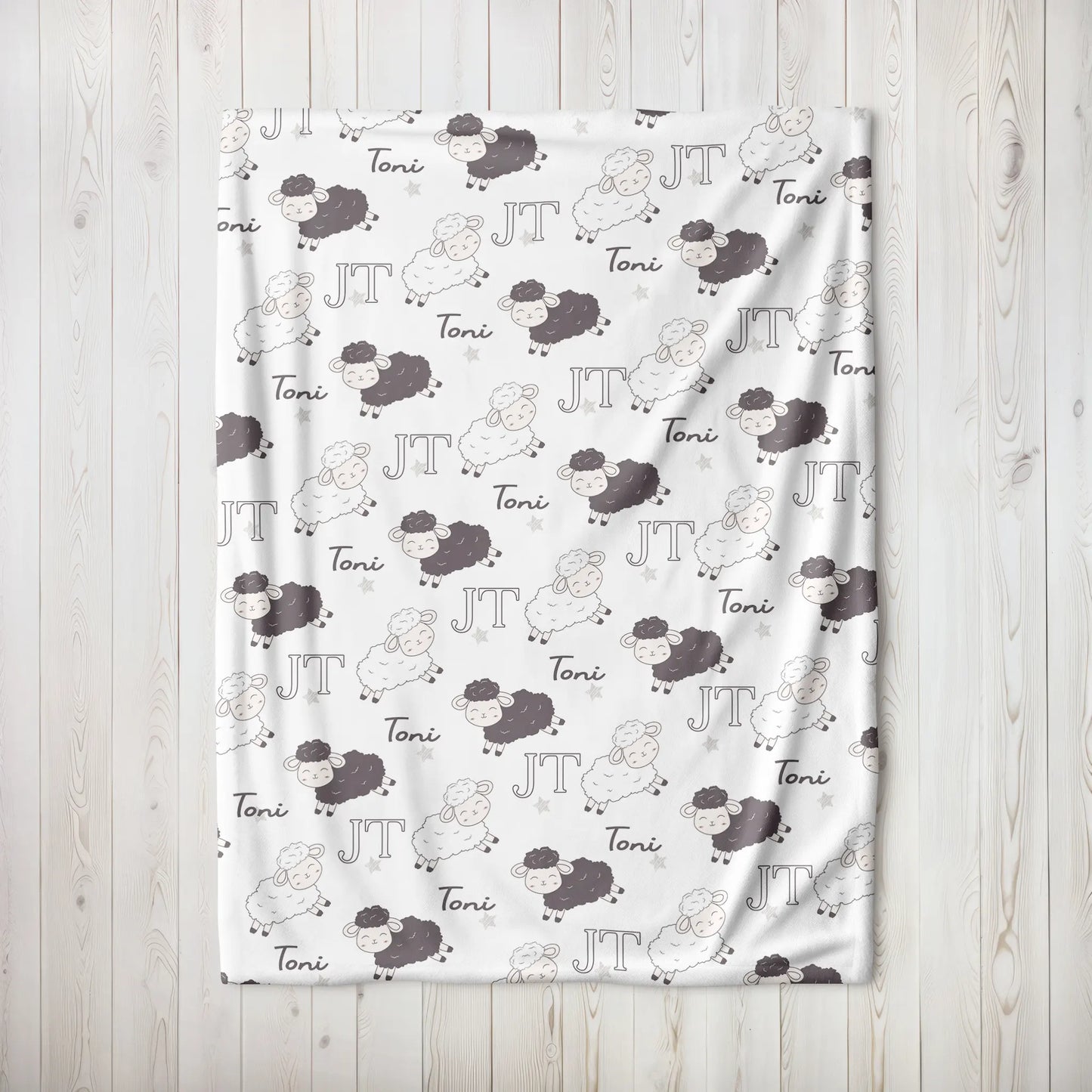 Personalized Gift | Custom Name Blanket For Kids | Happy Sheep BL-17