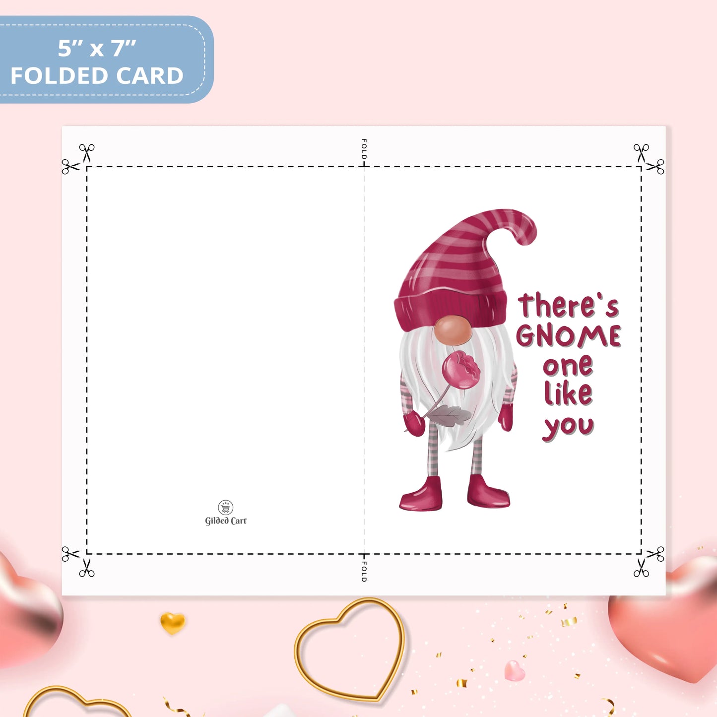 Valentines Card Printable Digital Download | There's Gnome One Like You 38