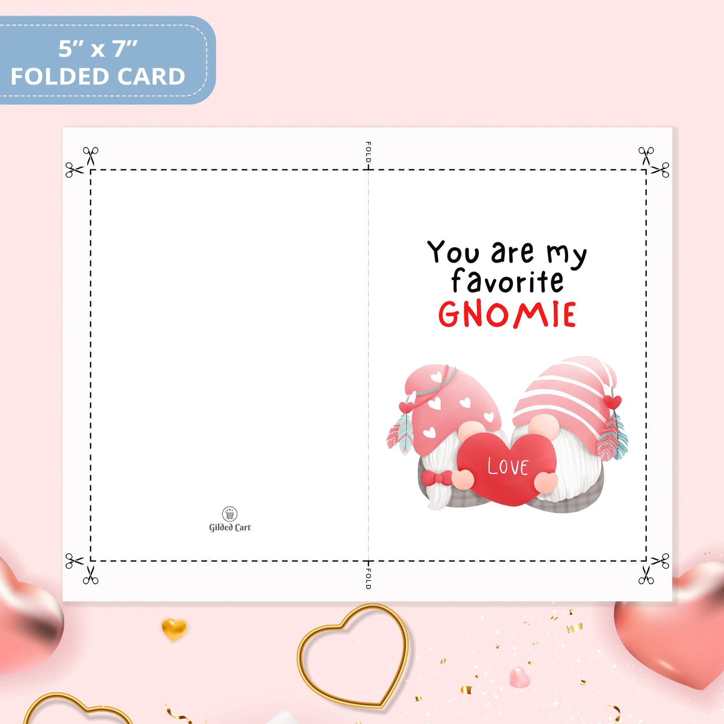 Valentines Card Printable Digital Download | You Are My Favorite Gnomie 44