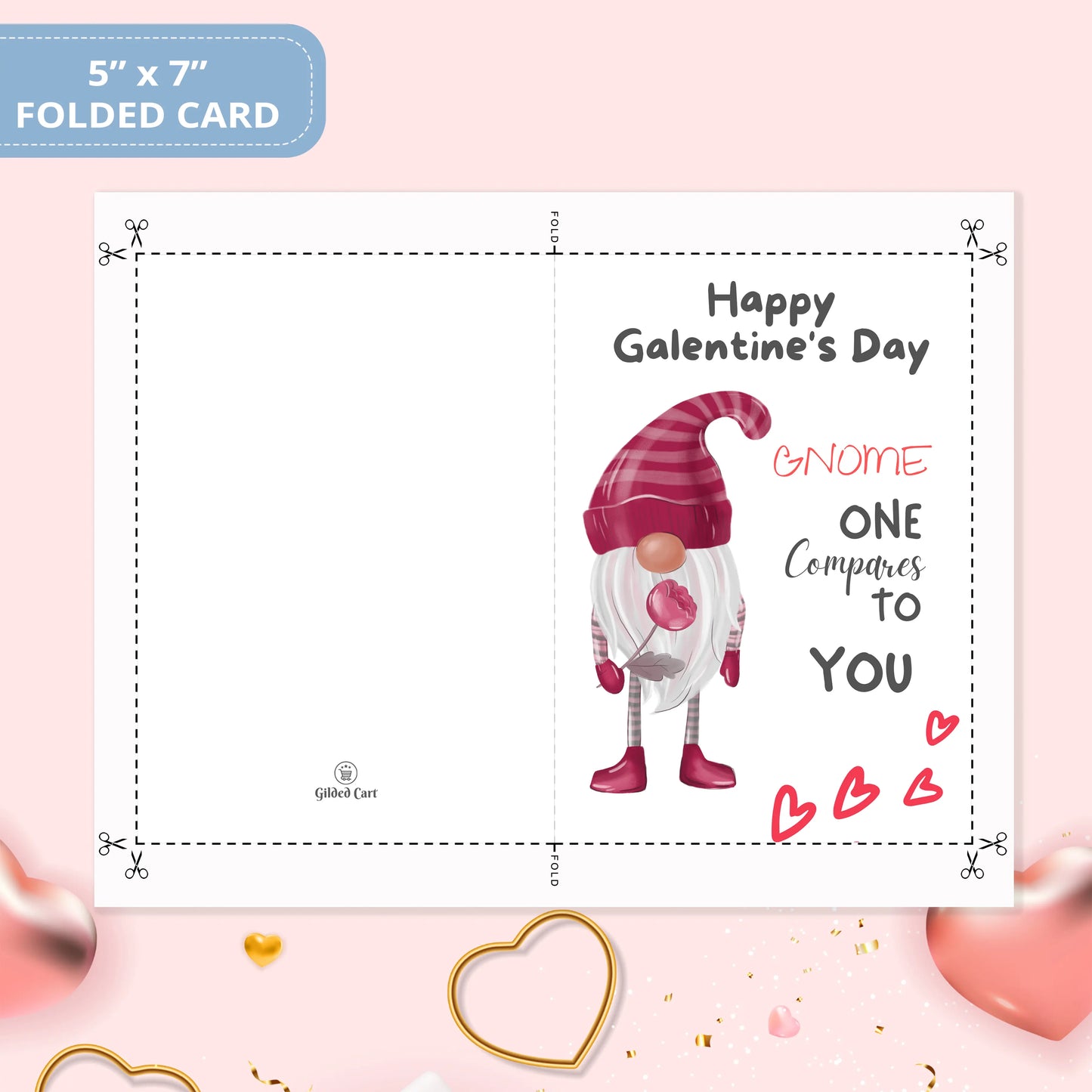 Valentines Card Printable Digital Download | Gnome One Compare To You 34