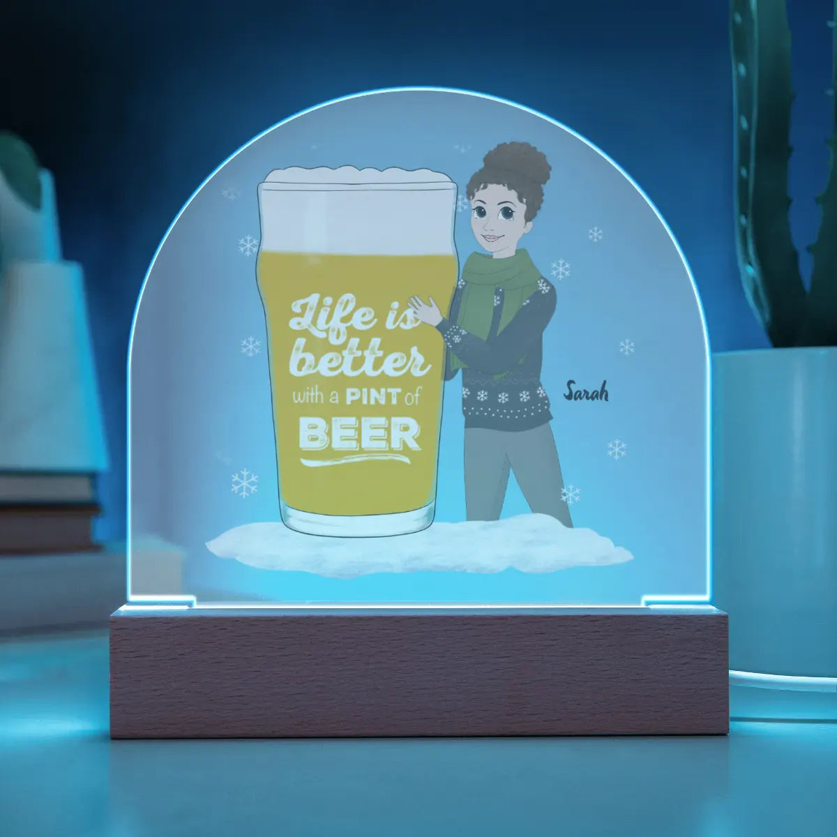 Personalized Gift | Custom Acrylic Dome Plaque | Life is Better with a Pint of Beer