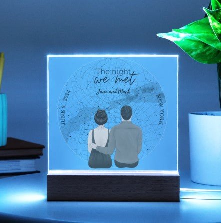 Valentines Gift | Custom Star Map Constellation Acrylic Plaque | The Night We Met