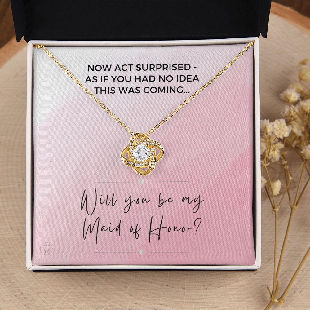 Will You Be My Maid Of Honor White Gold Necklace Gift 0852LT12