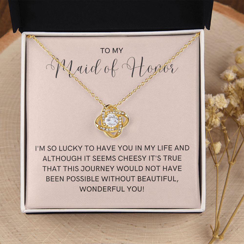 Maid of Honor Gift | White Gold Necklace 0855LT5