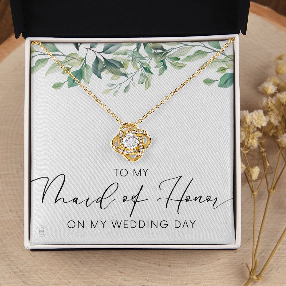 Maid of Honor Gift | White Gold Necklace 0853LT1
