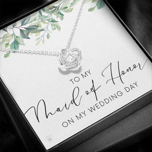 Maid of Honor Gift |  White Gold Necklace 0853LT1