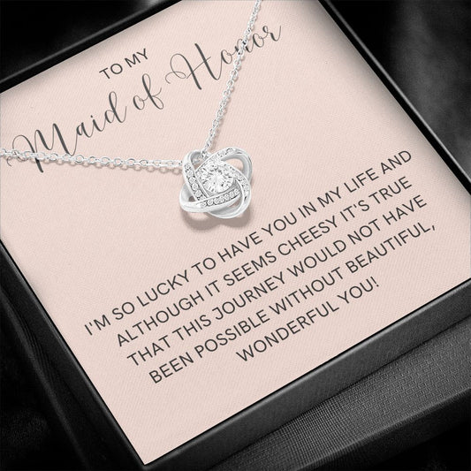 Maid of Honor Gift | White Gold Necklace 0855LT5