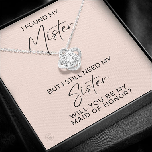 Will You Be My Maid Of Honor White Gold Necklace Gift 0854LT3