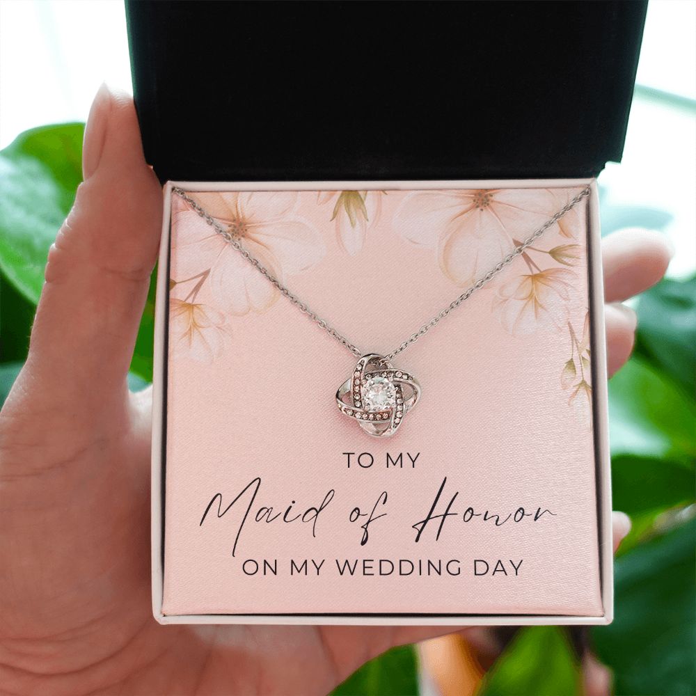 Maid of Honor Gift | White Gold Necklace 0853LT2