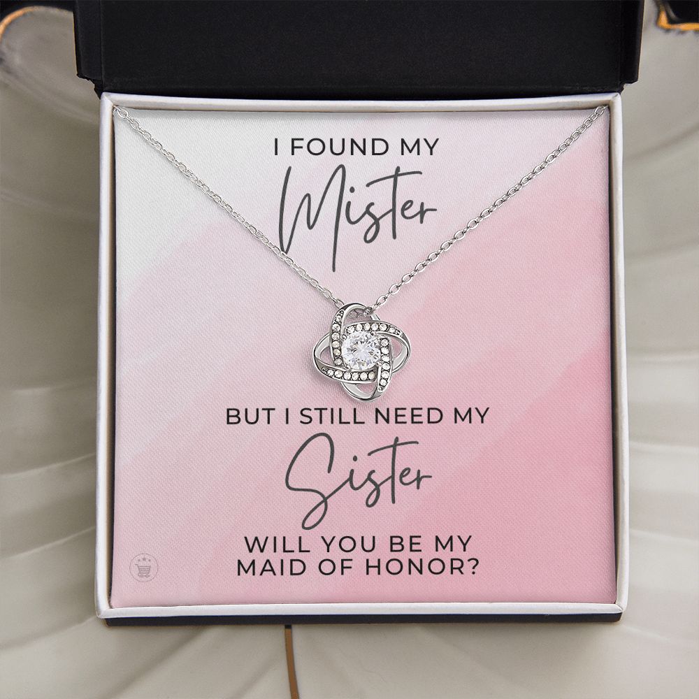 Will You Be My Maid Of Honor White Gold Necklace Gift 0854LT16