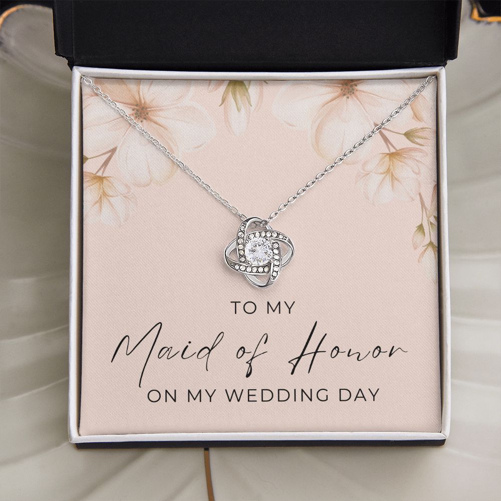 Maid of Honor Gift | White Gold Necklace 0853LT2