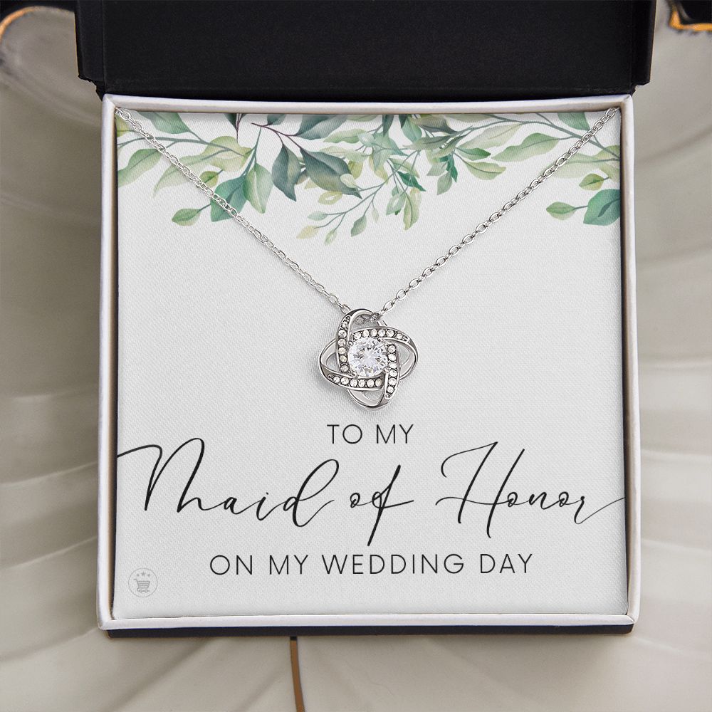 Maid of Honor Gift | White Gold Necklace 0853LT1