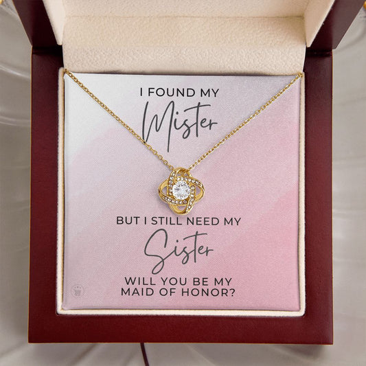 Will You Be My Maid Of Honor White Gold Necklace Gift 0854LT16