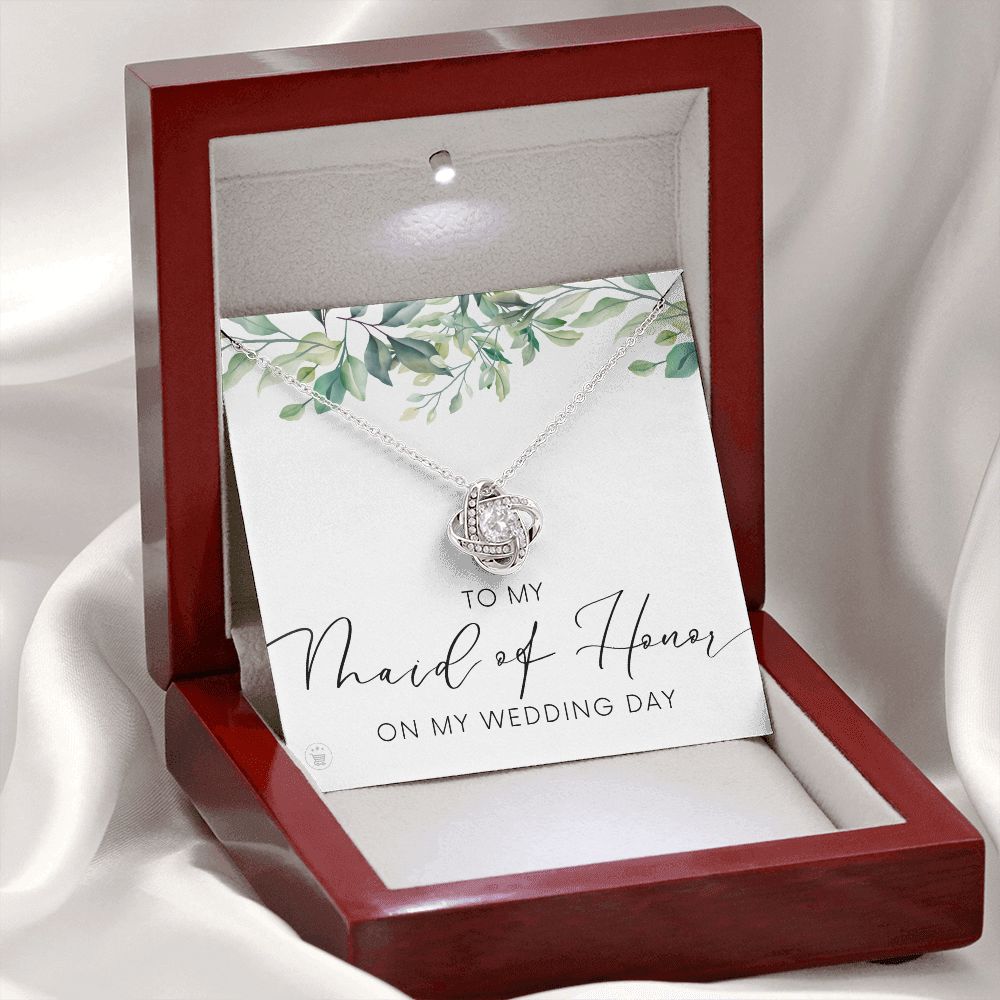 Maid of Honor Gift | White Gold Necklace 0853LT1