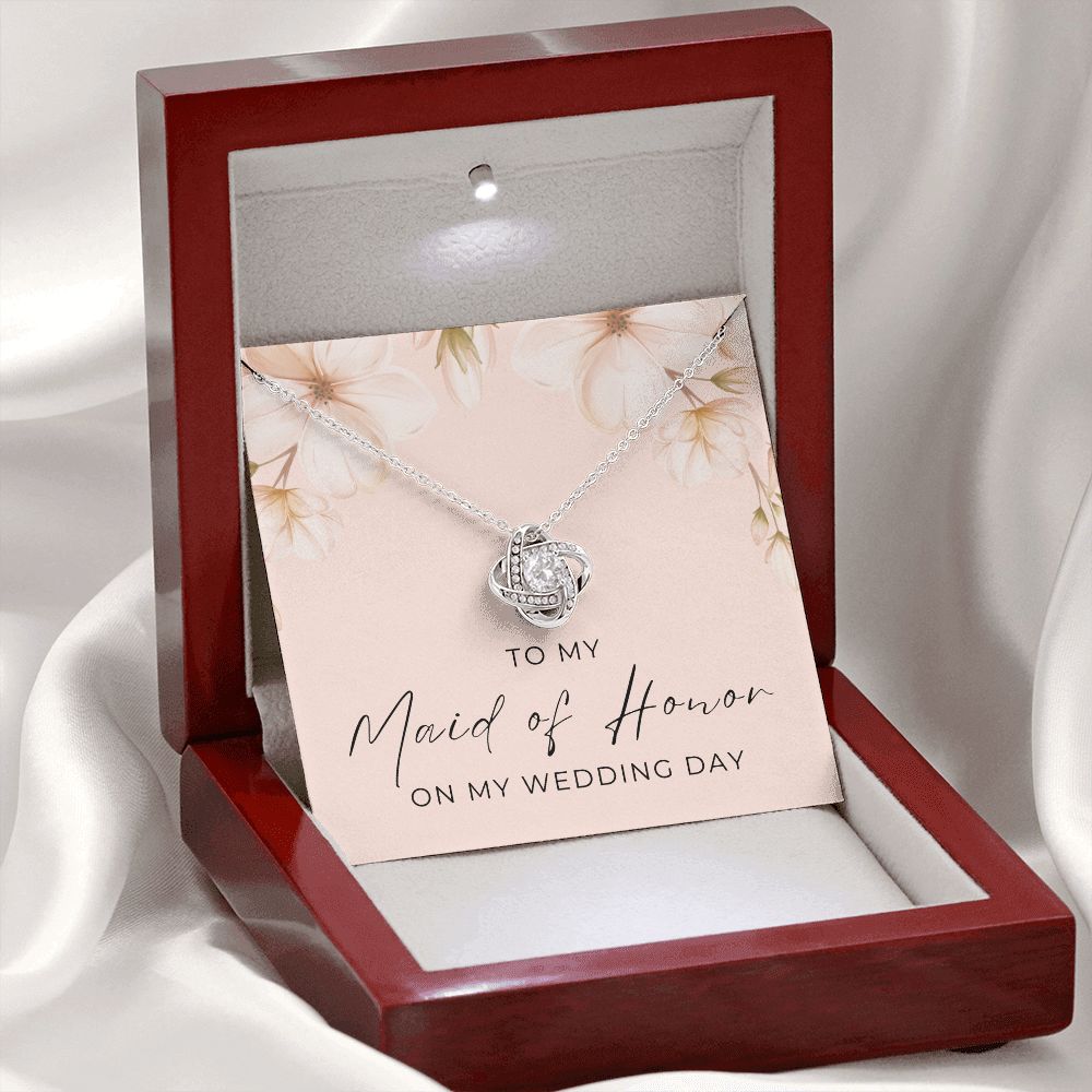 Maid of Honor Gift | White Gold Necklace 0853LT2