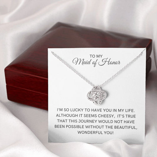 Maid of Honor Gift | White Gold Necklace 0855LT1