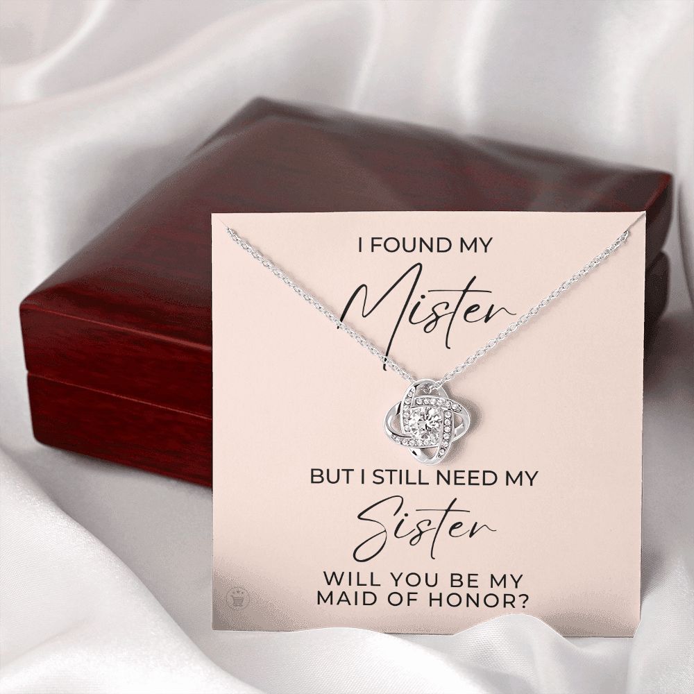 Will You Be My Maid Of Honor White Gold Necklace Gift 0854LT3