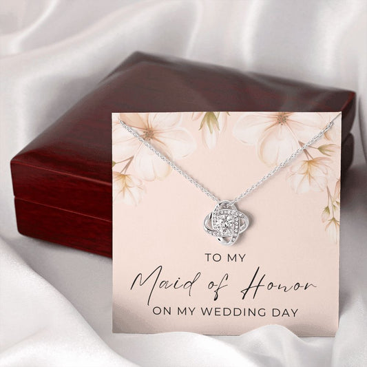 Maid of Honor Gift |  White Gold Necklace 0853LT2