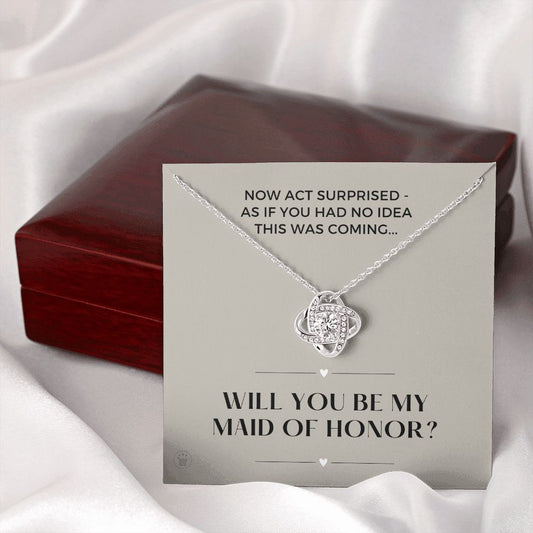 Will You Be My Maid Of Honor White Gold Necklace Gift 0852LT10
