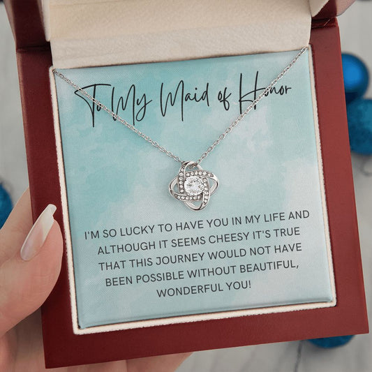 Maid of Honor Gift | White Gold Necklace 0855LT3