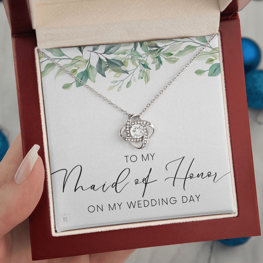 Maid of Honor Gift | White Gold Necklace 0853LT1