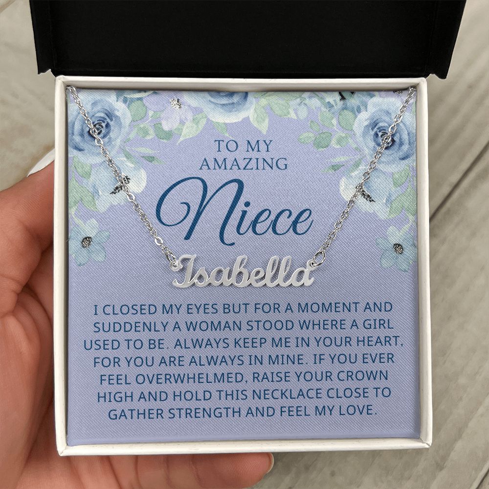 Personalized Niece Gift From Aunt | In My Heart Name Necklace 0632NNT13