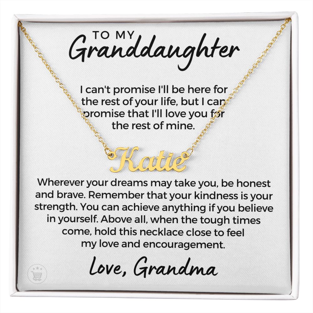 Personalized Granddaughter Gift From Grandma | My Promise Name Necklace 0716NNT1