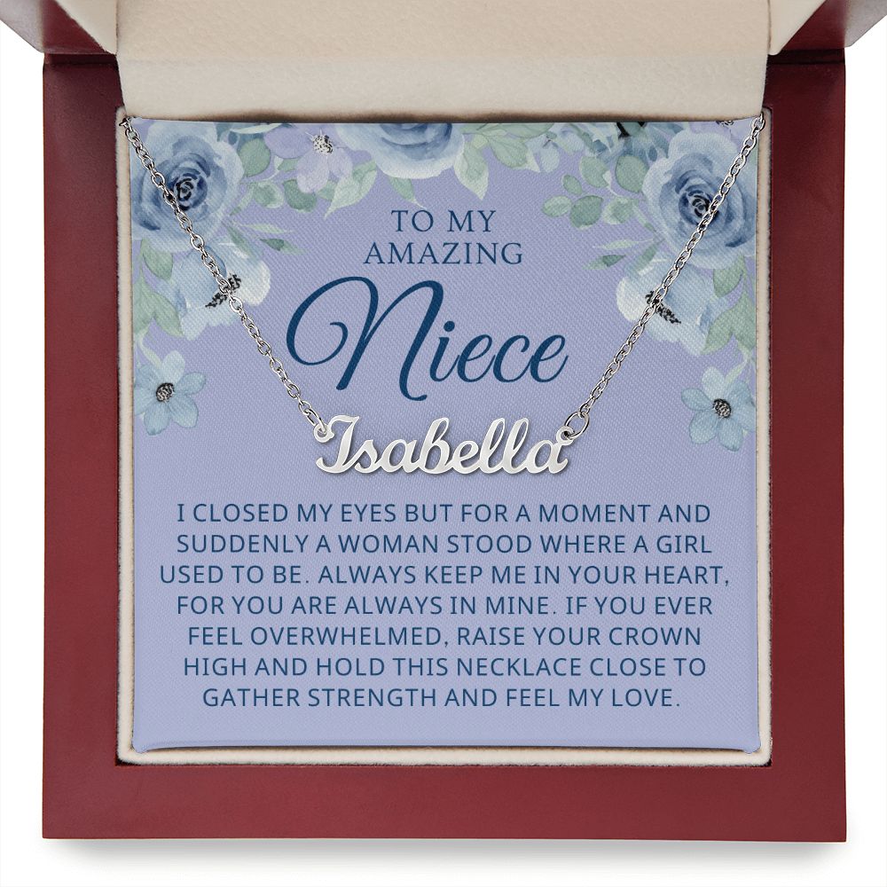 Personalized Niece Gift From Aunt | In My Heart Name Necklace 0632NNT13
