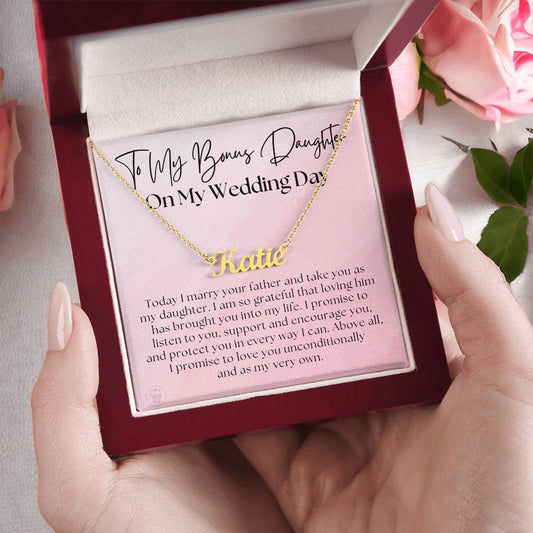 Personalized Stepdaughter Wedding Gift | Promise Name Necklace 0551NNT9
