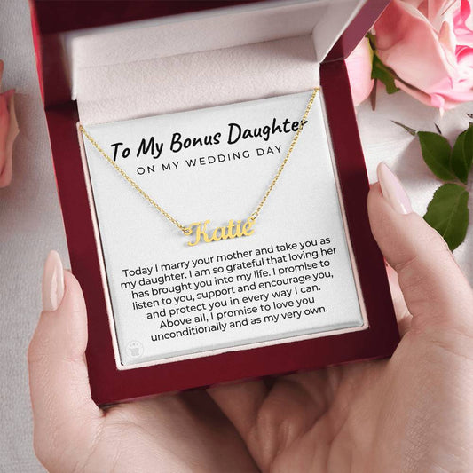 Personalized Stepdaughter Wedding Gift | Promise Name Necklace 0551NNT16