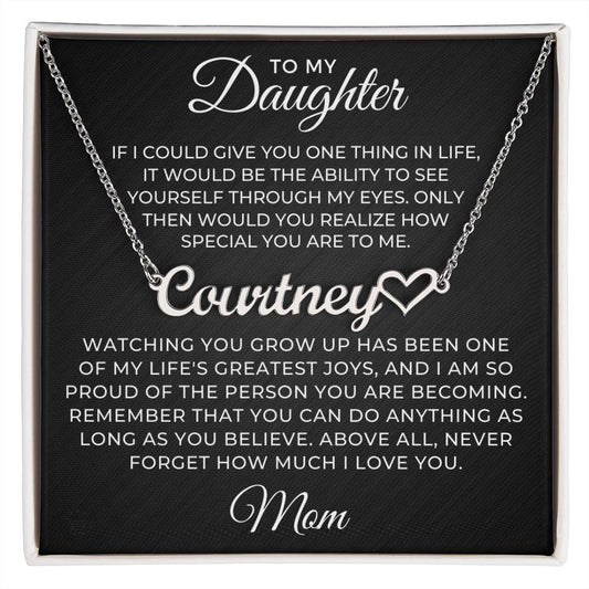 Personalized Daughter Gift From Mom | Believe Name Necklace 0576HNNT11