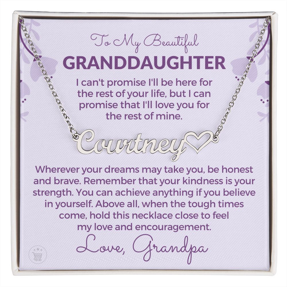 Personalized Granddaughter Gift From Grandpa | My Promise Name Necklace 0690HNNT7
