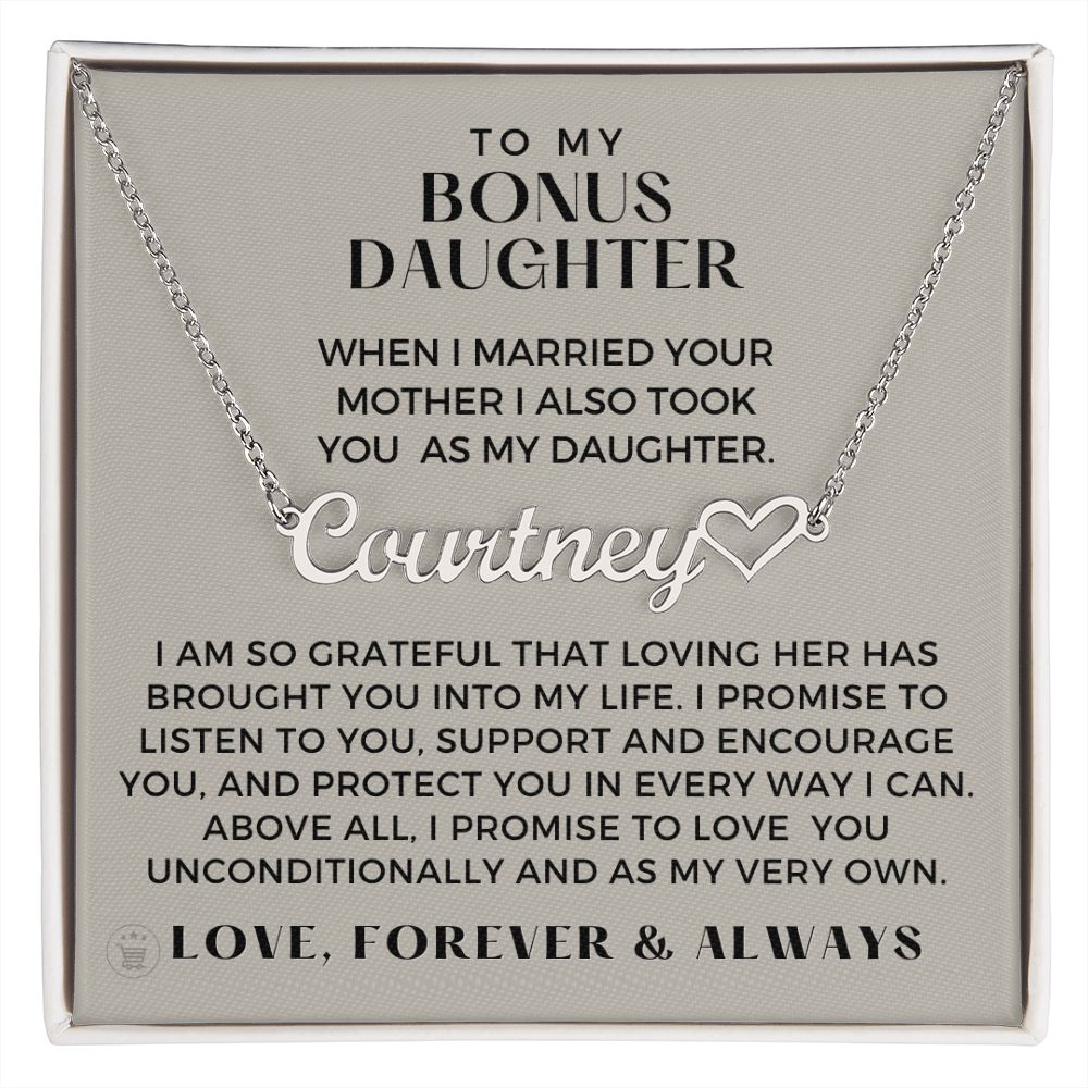 Personalized Stepdaughter Wedding Gift | Promise Name Necklace 0717HNNT7