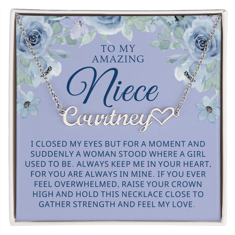 Personalized Niece Gift From Aunt | In My Heart Name Necklace 0632HNNT13