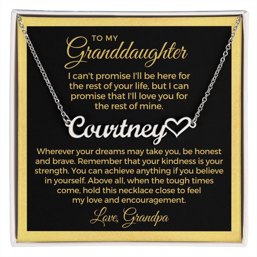 Personalized Granddaughter Gift From Grandma | My Promise Name Necklace 0546HNNT2