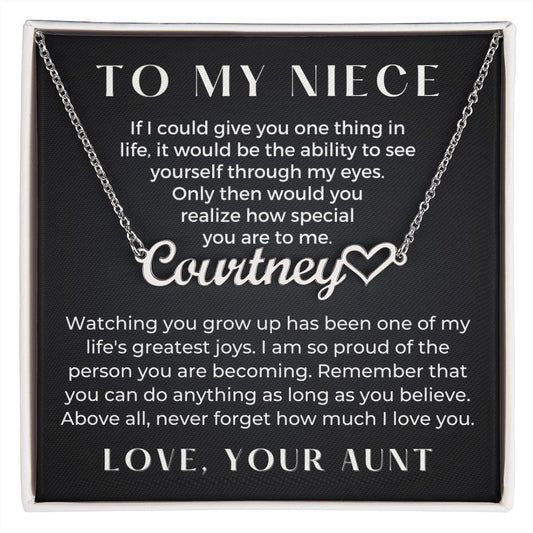 Personalized Niece Gift From Aunt | My Love Name Necklace 0581HNNT20