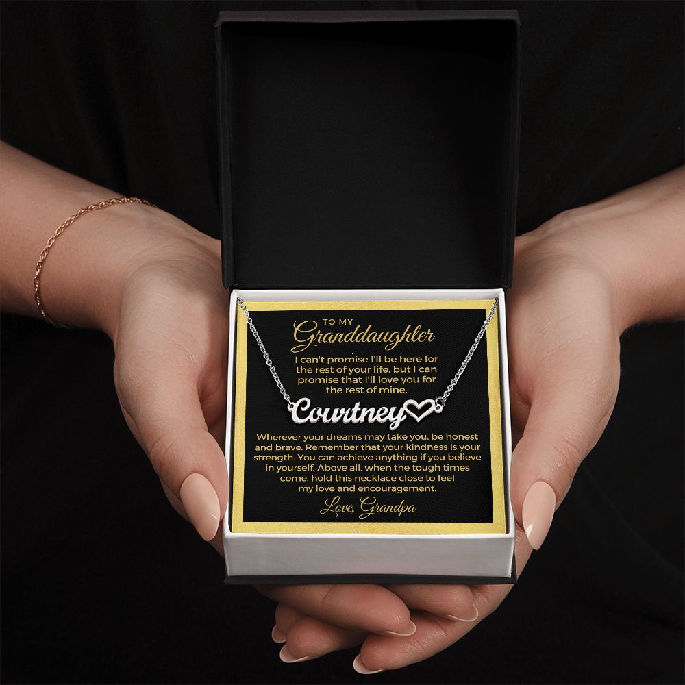 Personalized Granddaughter Gift From Grandma | My Promise Name Necklace 0546HNNT2