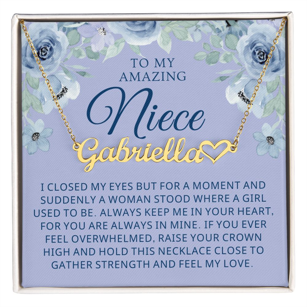 Personalized Niece Gift From Aunt | In My Heart Name Necklace 0632HNNT13