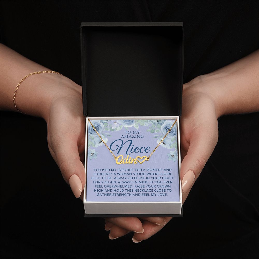 Personalized Niece Gift From Aunt | In My Heart Name Necklace 0632HNNT13