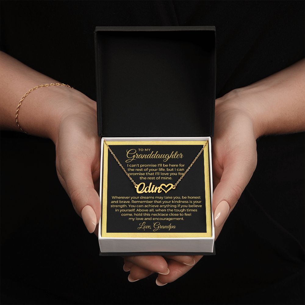Personalized Granddaughter Gift From Grandma | My Promise Name Necklace 0546HNNT2