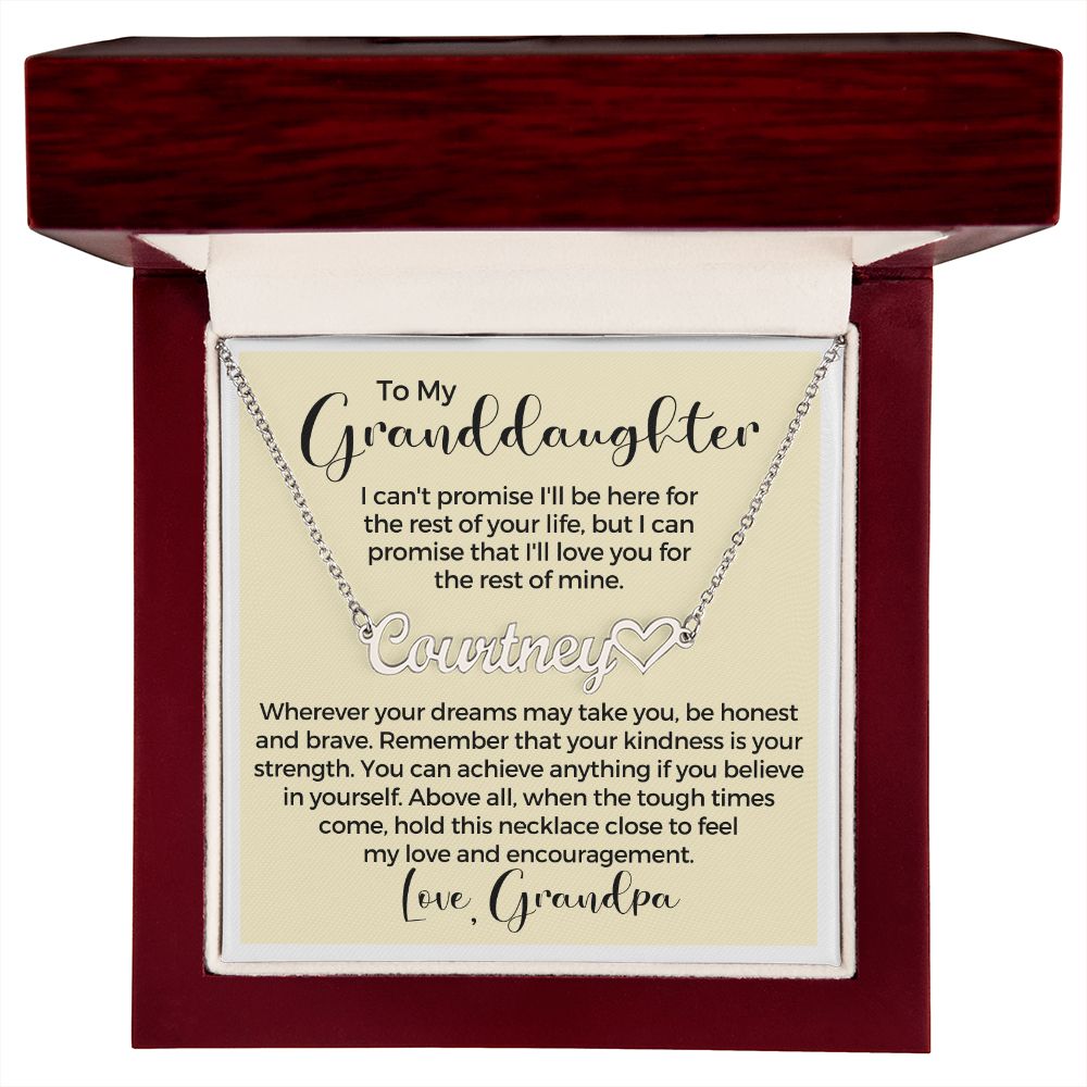 Personalized Granddaughter Gift From Grandpa | My Promise Name Necklace 0690HNNT6
