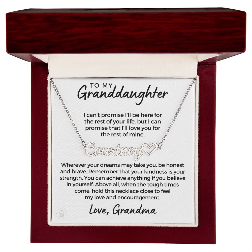 Personalized Granddaughter Gift From Grandma | My Promise Name Necklace 0716HNNT1
