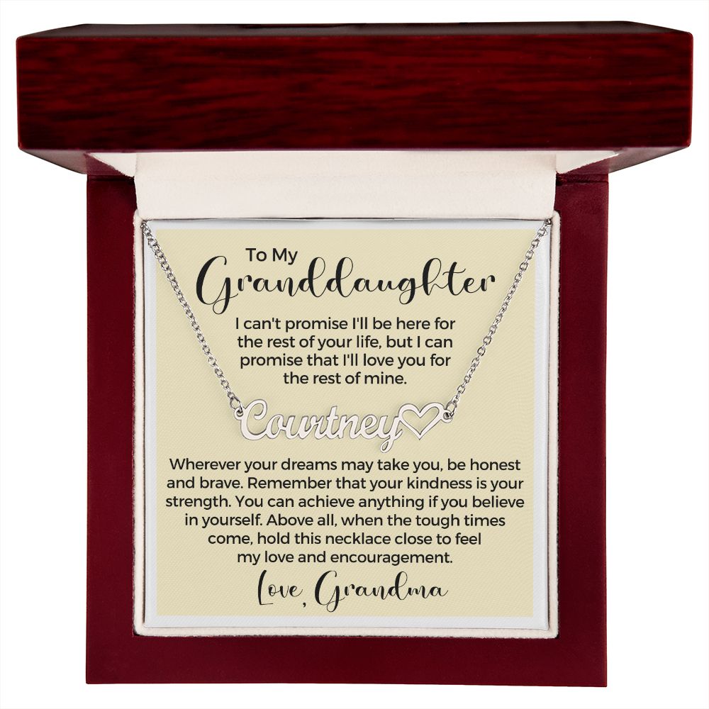 Personalized Granddaughter Gift From Grandma | My Promise Name Necklace 0546HNNT16