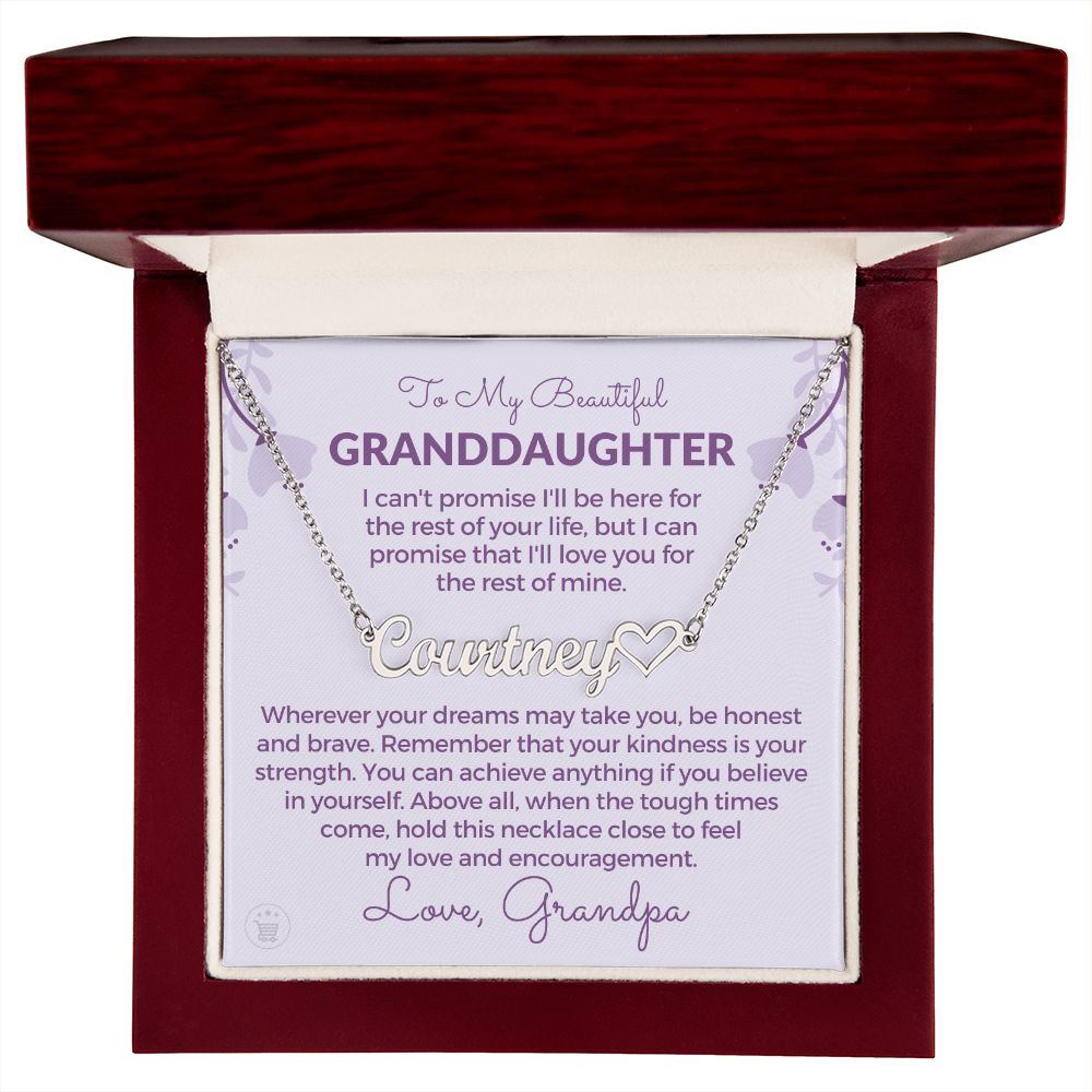 Personalized Granddaughter Gift From Grandpa | My Promise Name Necklace 0690HNNT7