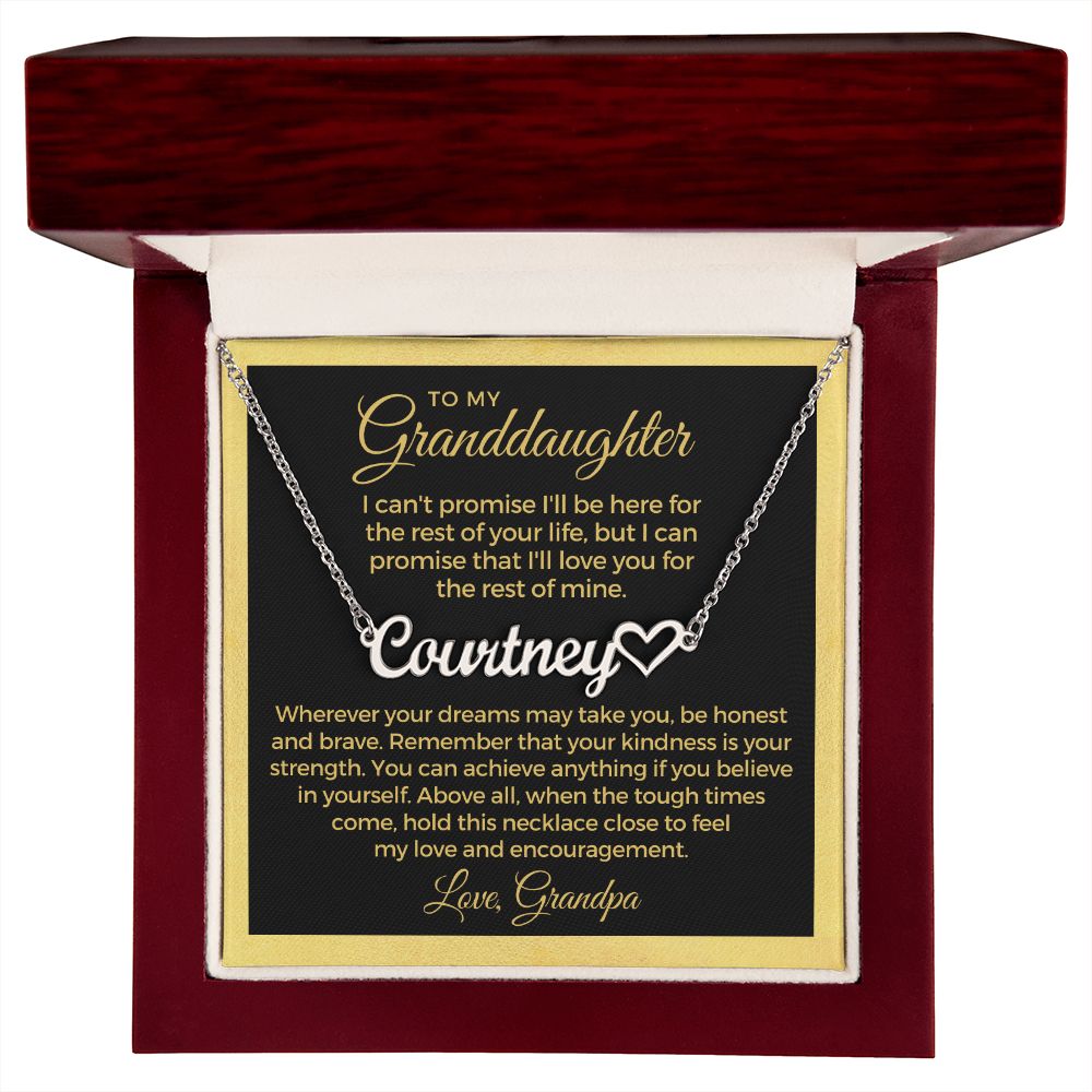 Personalized Granddaughter Gift From Grandma | My Promise Name Necklace 0546HNNT2