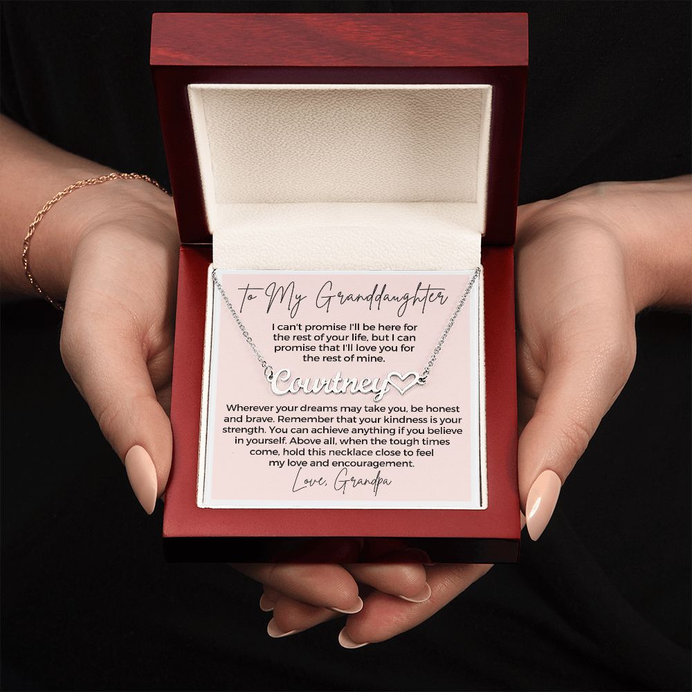 Personalized Granddaughter Gift From Grandpa | My Promise Name Necklace 0690HNNT4