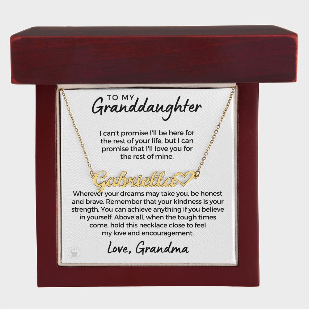 Personalized Granddaughter Gift From Grandma | My Promise Name Necklace 0716HNNT1