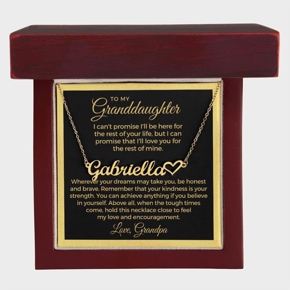Personalized Granddaughter Gift From Grandma | My Promise Name Necklace 0546HNNT2
