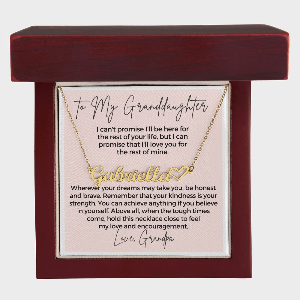 Personalized Granddaughter Gift From Grandpa | My Promise Name Necklace 0690HNNT4